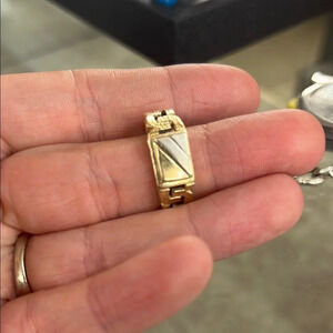 389840 14k white and solid yellow gold ring sz 9